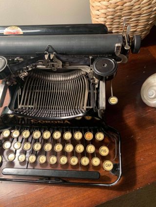 Antique Corona No.  3 Folding Typewriter in case 1917 Vintage 3