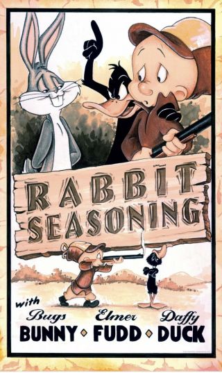 16mm Cartoon Film - Rabbit Seasoning,  Bugs Bunny,  Daffy Duck,  Elmer Fudd