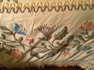 Vintage Cabin Crafts Needle Tuft Floral Chenille Bedspread Size Full Queen 3