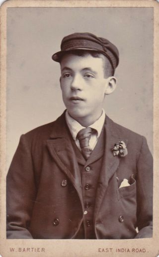 Antique Cdv Photo - Young Man Wearing Cap.  Uniform ? Poplar Studio