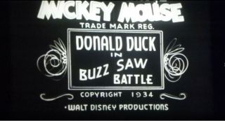16mm Film Mickey Mouse Donald Duck Buzz Saw Battle 1934,  Smoking 6 Guns
