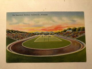 Vintage Post Card Razorback Stadium University Of Arkansas