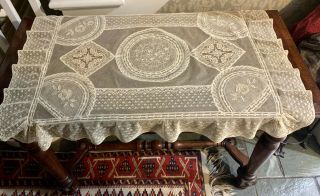 Antique Normandy Lace Centerpiece/ Pillow Overlay