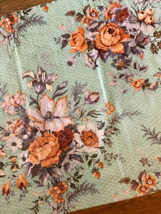 Antique French C.  1930 Floral Bouquet Cotton Chintz Sample Fabric (32 " X 20)