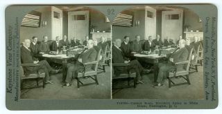 B3021 President Woodrow Wilson & Cabinet White House Washington Dc Stereoview