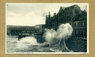 Aberystwyth,  The College And Rough Sea.  - Q¹ - Vintage Blank Postcard