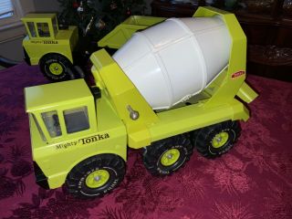 Vintage Mighty Tonka Lime Green Cement Mixer -