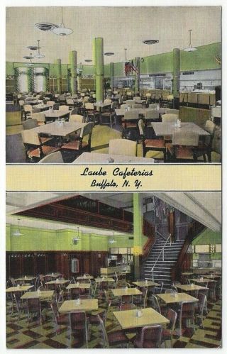 Buffalo,  York,  Vintage Postcard Interior Views Of Laube Cafeterias