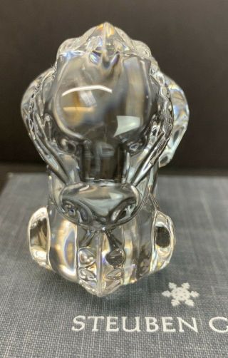 Vtg Steuben Art Glass Dragon Signed Paperweight Crystal W/ Originally Box Rare