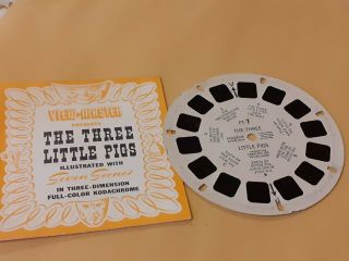 1948 Ft - 7 Fairytale Reel & Booklet Usa Viewmaster The Three Little Pigs