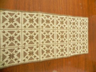 Antique Lefkara Hand Embroidered Table Runner 30 " X 14 " 10c
