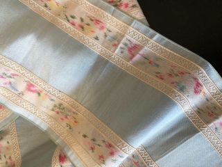 Antique Trim - Circa 1900’s,  116” Of Watered Silk Ribbon W/ Flowers