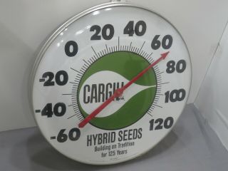 Vintage Cargill Seeds Hybrid Corn Advertising Thermometer Jumbo Round Dial