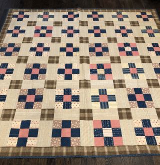 Great 19th C.  Hand Stitched Block Quilt 2