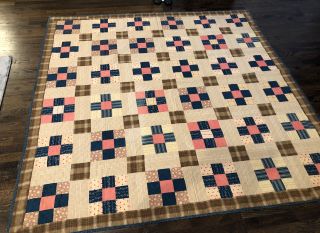 Great 19th C.  Hand Stitched Block Quilt 3