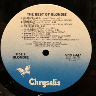Blondie The Best of Blondie Vinyl LP 1981 Chrysalis Records Debbie Harry 3