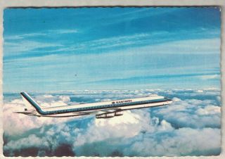 Vintage 1969 Eastern Airlines Dc - 8 Jet Airplane In Flight Postcard