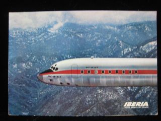 Iberia Airlines Douglas Dc - 8 Airplane Nose Airline Issue Vintage Postcard 2