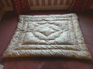 Vintage / Antique Single Bed Paisley Pattern Feather Eiderdown Quilt 62 