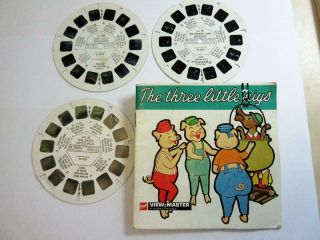 Vintage Viewmaster 3d Photo Reels - Three Little Pigs No.  B421 - Set Of 3