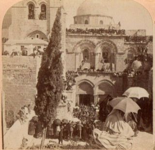 1899 Church Of The Holy Sepulchre,  Jerusalem.  Jarvis,  Underwood Stereoview Photo