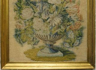 MID/LATE 19TH CENTURY NEEDLEWORK OF A FLORAL URN - c.  1880 3