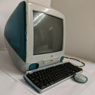 Bondi Blue Apple iMac G3 OS 8.  5.  1 with Keyboard and Mouse 1998 Vintage 3