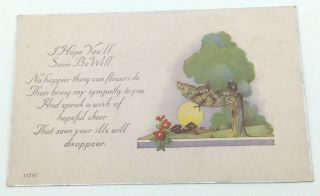 Vintage Greeting Postcard “i Hope You Will Be Well Soon” 1171c Unposted