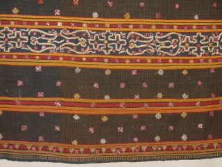 Wonderful Antique Sumatra Lampung Tapis With Silk Hg