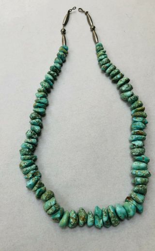 Vintage Navajo Indian Turquoise Nuggets Necklace 21 - 1/2 