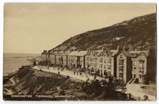 Wales Barmouth Porkington Terrace 1930 Vintage Postcard 27.  8