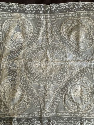 Two Remarkable Antique 1900s Normandy lace Pillowcases from a French Count manor 4