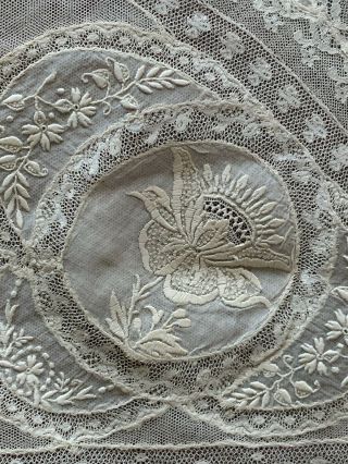 Two Remarkable Antique 1900s Normandy lace Pillowcases from a French Count manor 6