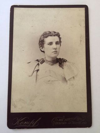 Antique B&w Cabinet Card Portrait Photograph - Woman Candid Photo,  Dazed Look
