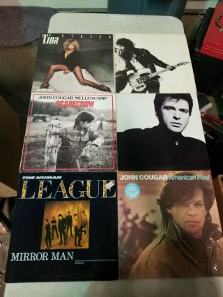 6 Vinyl Albums John Cougar Mellencamp Tina Turner Bruce Springsteen Human League