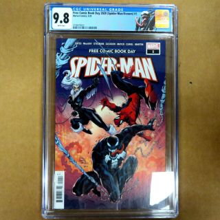 Spider - Man/venom Comic Book Day 2020 Fcbd Cgc Graded 9.  8 Custom