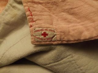 Vintage Canadian Red Cross Hand Sewn Quilt / Blanket Ww2 Troop / Family Gift
