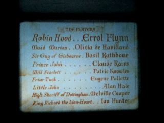 16mm Film " Robin Hood " 1938 Errol Flynn Olivia De Haviland Color Lite Contrast