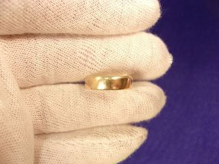 Older Vtg Mens Or Ladies 14k Yellow Gold Wedding Band Ring,  Us Size 7