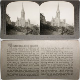 Keystone Stereoview The Cathedral At Cobh,  Ireland From Rare 1200 Card Set 172