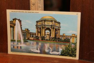 Vintage Postcard Linen Palace Of Fine Arts San Francisco California