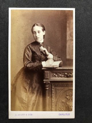 Victorian Carte De Visite Cdv: Lady Reading : Scott & Son: Carlisle: 1876