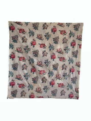 Rare 19th Century French Printed Cotton Botanical Floral Fabric (3128)