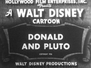 16mm Film Movie Walt Disney Cartoon " Donald And Pluto " 1936