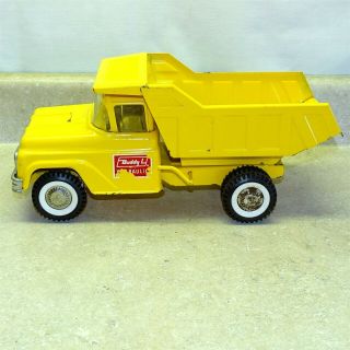 Vintage Buddy L Hydraulic Dump Truck,  Pressed Steel Toy,  Yellow