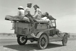 1937 Migrant Cotton Farmers Car Photo Great Depression Dust Bowl Arizona