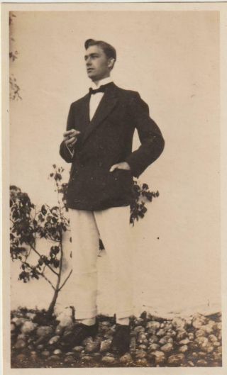 Young Edwardian Gentleman,  Full Length,  2.  5 X 4.  5 Inch Photograph