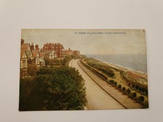 Rare Vintage Postcard 1912 - Felixstowe,  Cliff Gardens