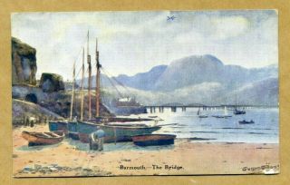 Barmouth,  The Bridge.  - V¹ - Vintage Blank Postcard