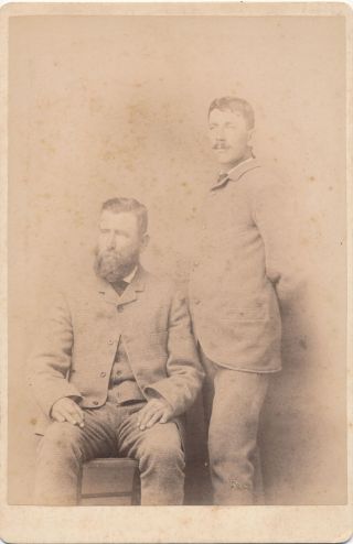 Vintage Cabinet Card Portrait Photograph Of Father And Son